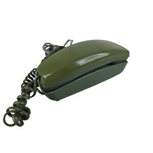 Vintage MCM Trimline Olive Avocado Green Rotary Phone By Western Electric Bell
